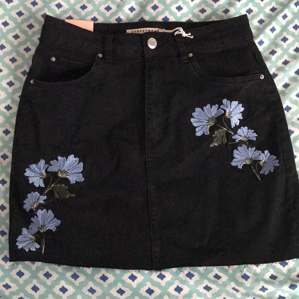Black Denim Jean Skirt